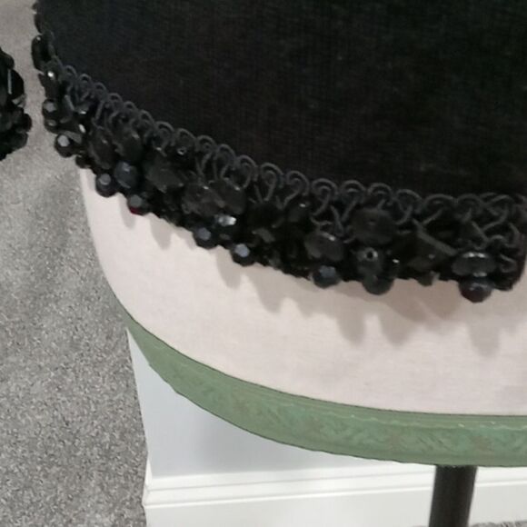 Ann Taylor black cardigan with hook closure and beaded detail trim. Size Small - Picture 3 of 5